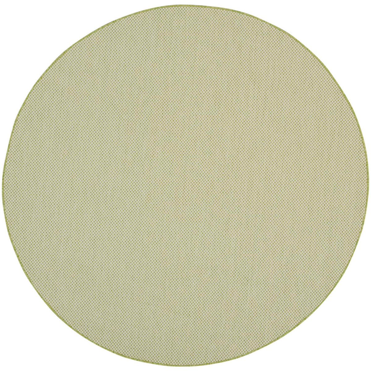 Nourison Courtyard Indoor/Outdoor Ivory Green 8' X Round Area Rug, Easy Cleaning, Non Shedding, Bed Room, Living Room, Dining Ro
