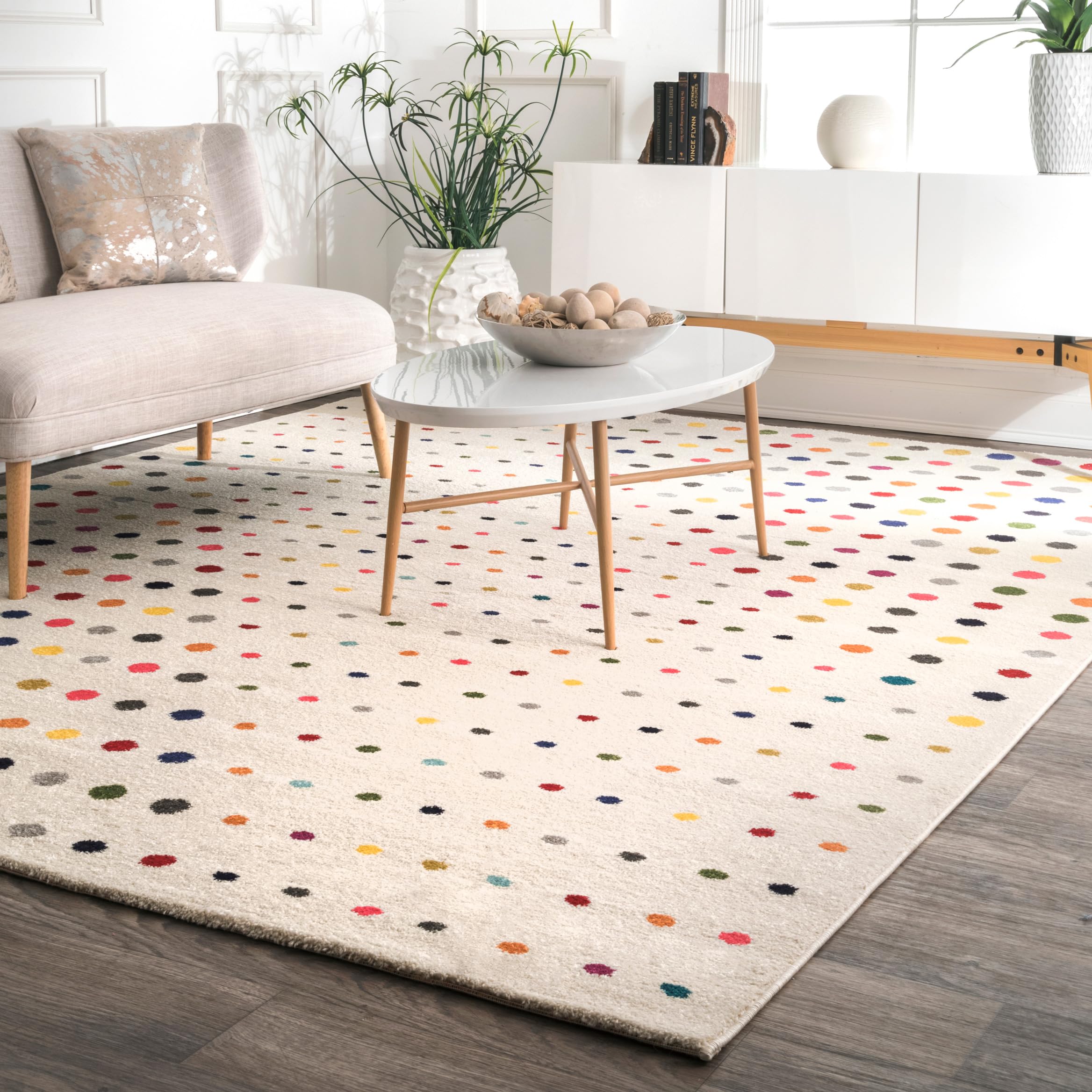 nuLOOM Dorie Polka Dot Area Rug, 3 x 5, Multi Color, Rectangular, 0.45 Thick