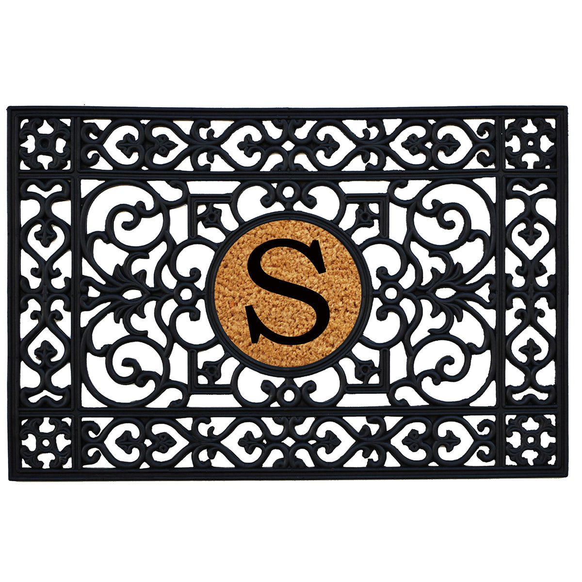 Calloway Mills 160012436S Rubber Monogram Insert Doormat, 2' X 3' (Letter S)
