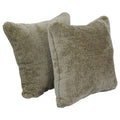 Blazing Needles Square Faux Fur Throw Pillows, 17", Elton Taupe 2 Count