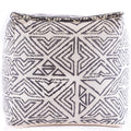 Mandala Life ART White Cube Pouf Ottoman Cover- 20x20x20 inches -Vintage Stool Floor Pillow Cushion Bean Bag for Seating Area Li