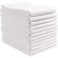 KAF Home Set of 12 White Flat Flour Sack Embroidery/Craft Kitchen Towels, 100-Percent Cotton, Lightweight, Thin, Absorbent, Extr