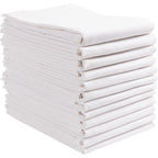 KAF Home Set of 12 White Flat Flour Sack Embroidery/Craft Kitchen Towels, 100-Percent Cotton, Lightweight, Thin, Absorbent, Extr
