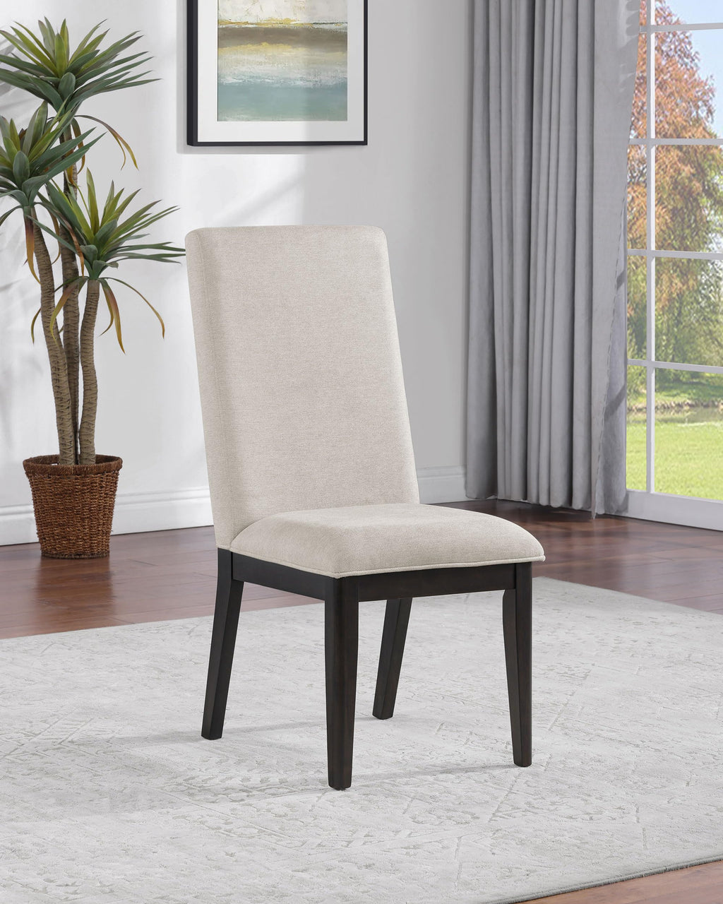 Coaster Home Furnishings Hathaway Upholstered Dining Side Chair Cream (Set of 2)