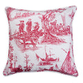 Maison D' Hermine Calais - Red With White Background 100% Cotton Decorative Pillow Cover For Couch Sofa Cushion Covers Bedroom H