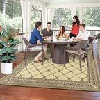 Hiiarug 9X12 Outdoor Rugs Outdoor Patio Rug, Reversible Waterproof Plastic Straw Rug Large Outdoor Rug (9X12Ft, Brown)