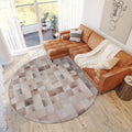 Addison Rugs Laredo Alr40 Taupe 8' X 8' Indoor Outdoor Round Rug, Easy Clean, Machine Washable, Non Shedding, Bedroom, Entry, Living Room, Dining Room, Kitchen, Patio Rug