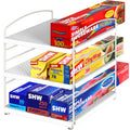 Simple Houseware Kitchen Wrap Organizer Height Adjustable Rack, White