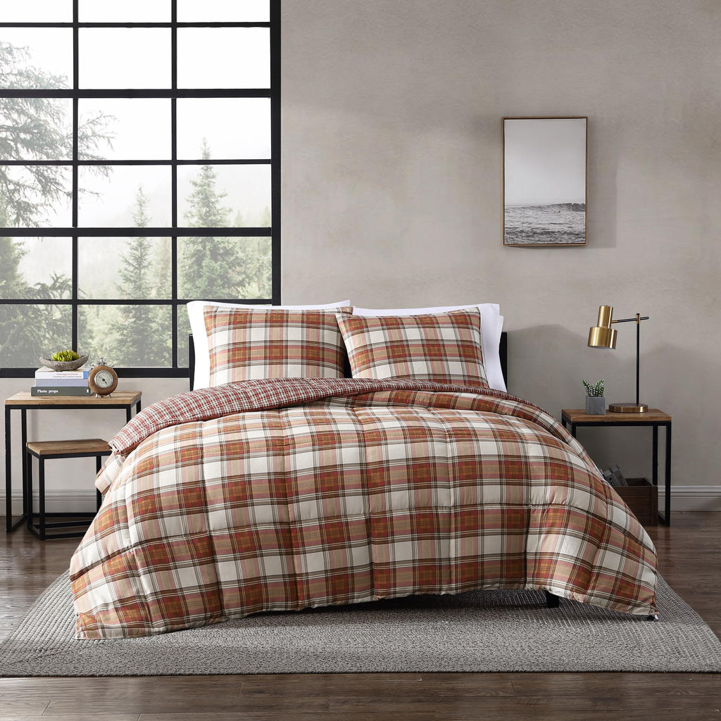 Eddie Bauer - King Duvet Cover Set, Reversible Cotton Bedding With Matching Shams, Stylish Home Decor For All Seasons (Edgewood