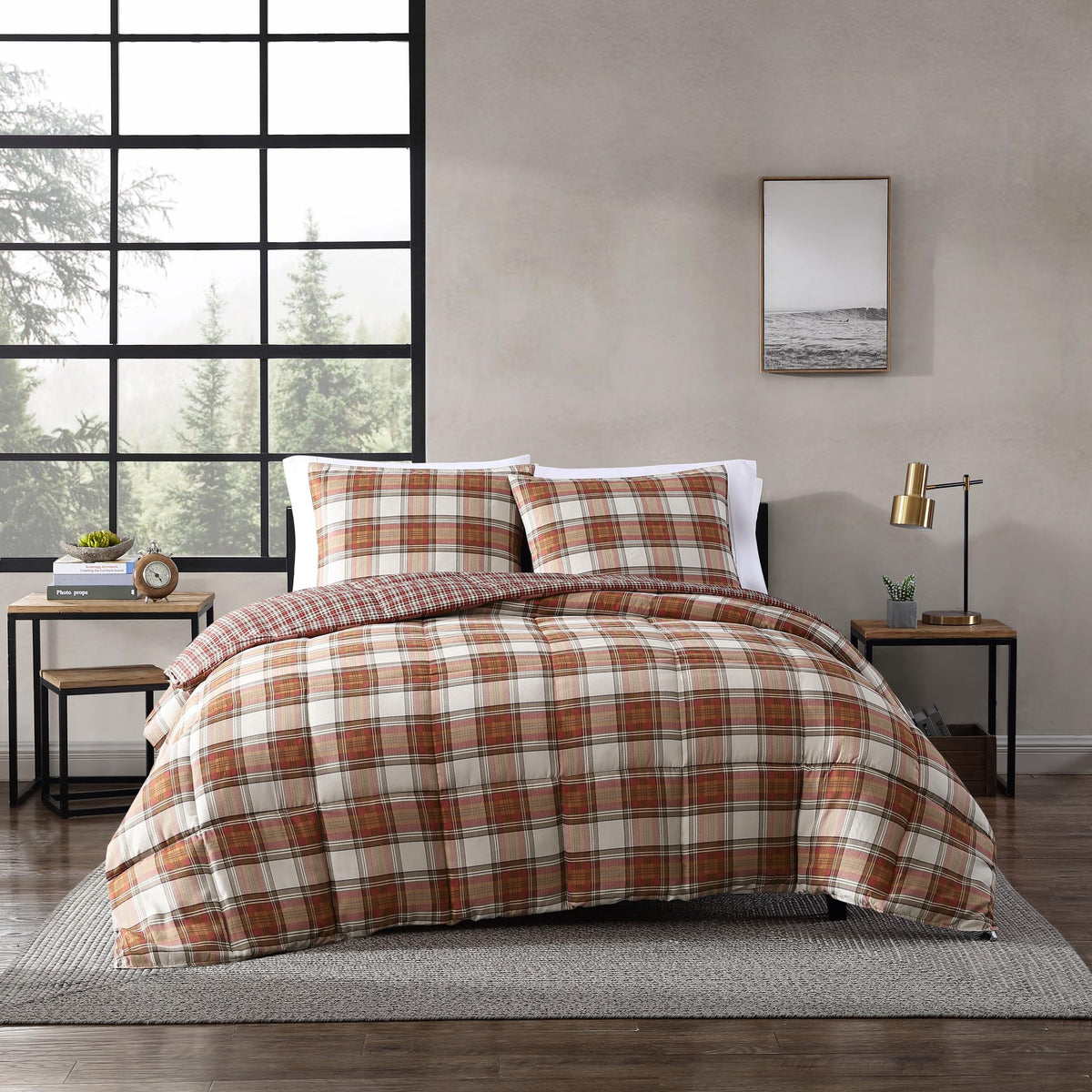 Eddie Bauer - King Duvet Cover Set, Reversible Cotton Bedding With Matching Shams, Stylish Home Decor For All Seasons (Edgewood