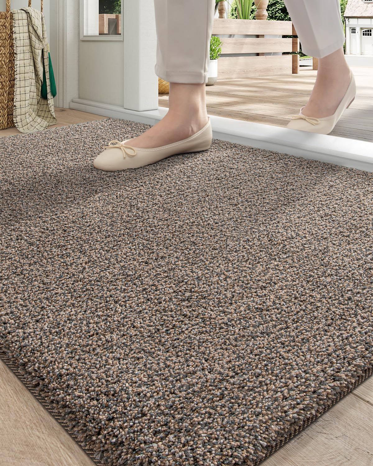 Dexi Dirt Trapper Door Mat Non Slip Washable Entryway Mat, Fade And Stain Resistant, Low Profile, Absorbent Doormat For Entrance