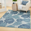 Nourison Garden Oasis Indoor/Outdoor Blue 6' X 9' Area Rug, Easy Cleaning, Non-Shedding, Bed Room, Living Room, Dining Room, Bac