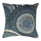 Liora Manne Marina Indoor/Outdoor Power Loomed Easy Care Pillows, 18 X 18-Inch, Circles Delft