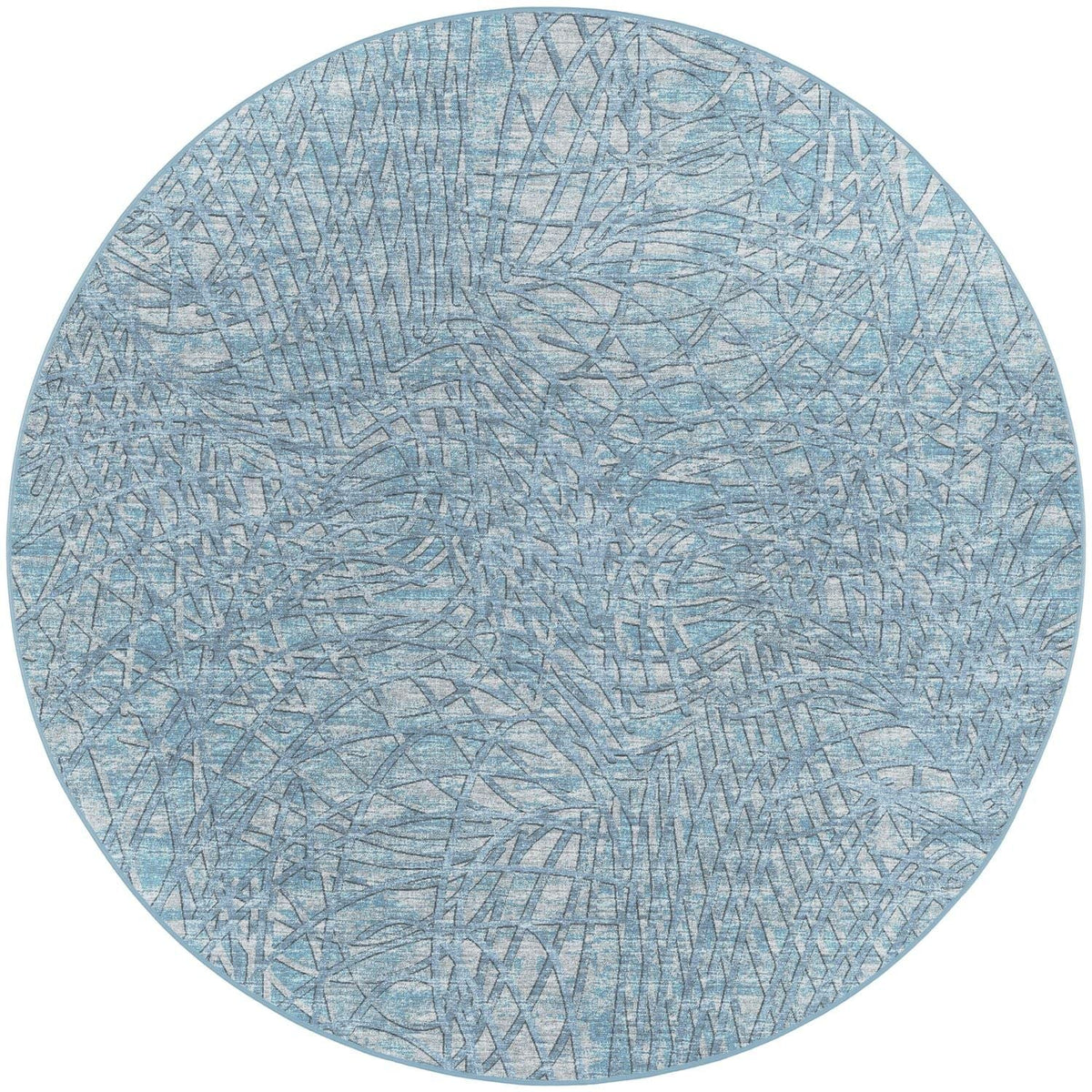 Winslow Wl2 Blue Transitional Rug Round 6' X 6'