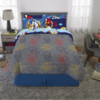 Franco Sonic the Hedgehog Kids Bedding Set, 7 Piece Queen Size, Super Soft Comforter and Sheet Set, Official Licensed Product
