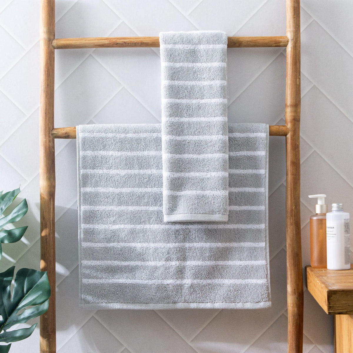 Home Centre Colour Refresh Essense Set of 2 Cotton Striped Hand Towel  60x40cm