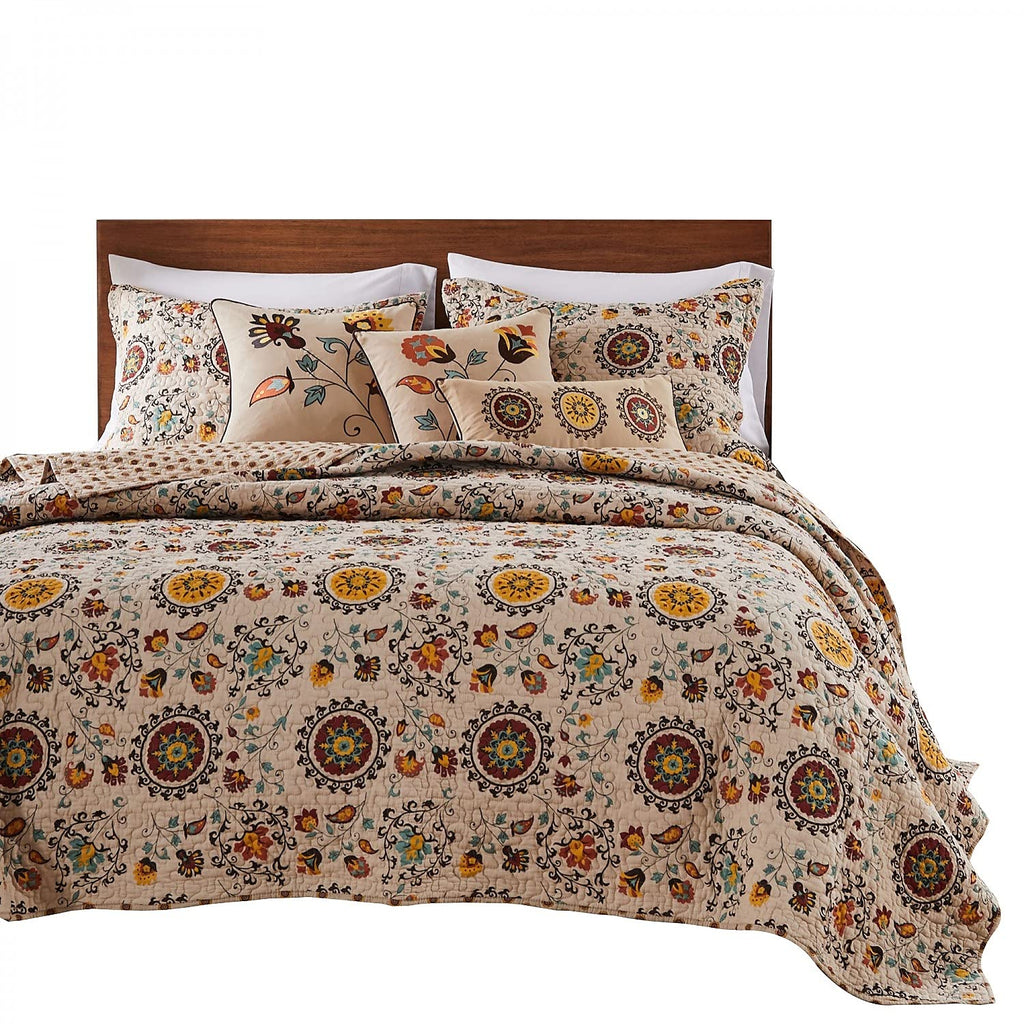 Greenland Home 5-Piece Andorra Bonus Quilt Set, Full/Queen