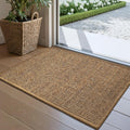 LUMI Handwoven Sisal Door Mat, Non-Slip Durable Entryway Mat, Welcome Front Doormat, Solid Floor Mats for Entrance, 20x32, Brown