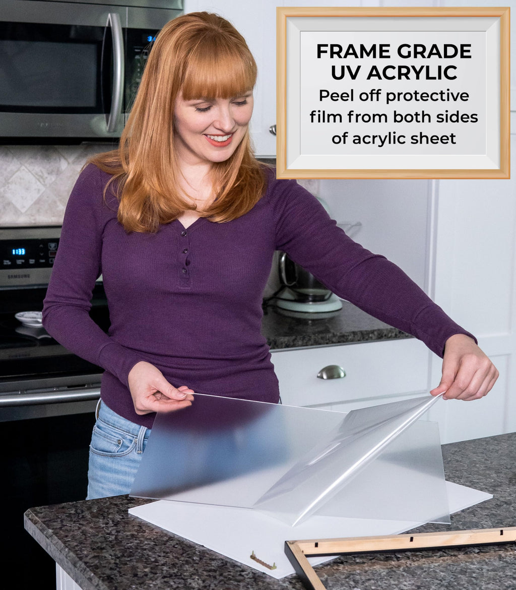 Poster Palooza 8x10 Shadow Box Frame - Contemporary Black Finish, UV Resistant Acrylic, Acid-Free Backing, Wall Hangers, Made in USA