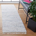 SAFAVIEH Rag Rug Collection Runner Rug - 23 x 12, Ivory & Multi, Handmade Boho Stripe Cotton, Ideal for High Traffic Areas in 