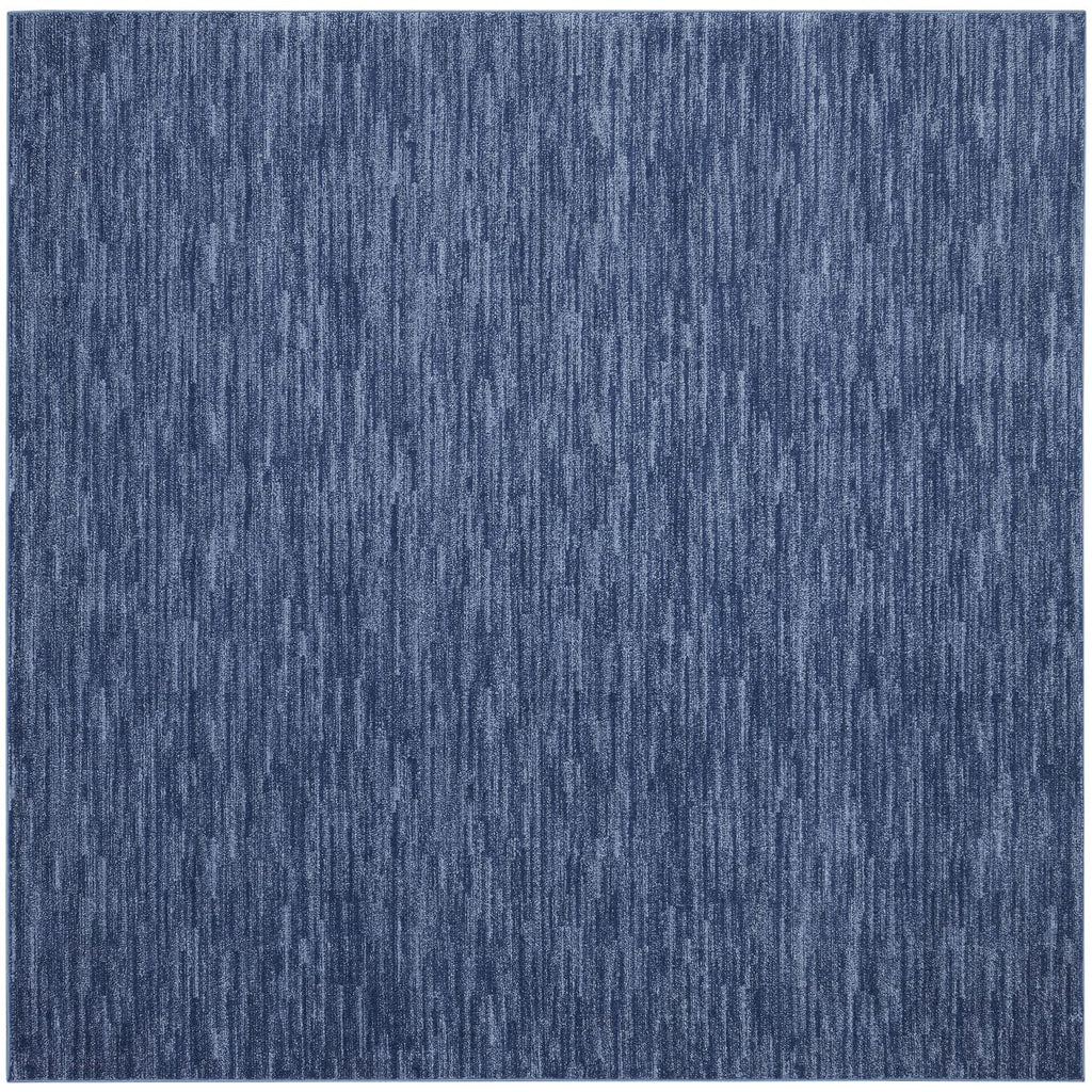 Nourison Essentials Indoor/Outdoor Navy Blue 9' X Square Area Rug, Easy Cleaning, Non Shedding, Bed Room, Living Room, Dining Ro