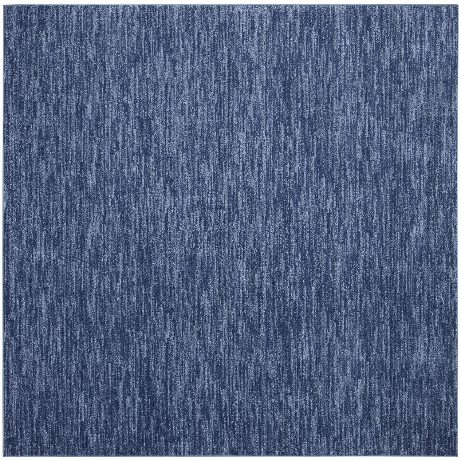 Nourison Essentials Indoor/Outdoor Navy Blue 9' X Square Area Rug, Easy Cleaning, Non Shedding, Bed Room, Living Room, Dining Ro