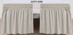 Biscaynebay Wrap Around Bed Skirts For Full & Full Xl Beds 15' Drop, Camel Grey Adjustable Elastic Dust Ruffles Easy Fit Wrinkl