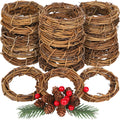 Ruisita 24 Pieces Grapevine Wreaths Vine Branch Wreath Natural Christmas Rattan Wreath Garland Decoration for Christmas Holiday 