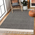 Lahome Boho Entryway Rug, 3x5 Rug for Bedroom Lightweight Washable Throw Rug Woven Cotton Bathroom Rugs with Tassels, Farmhouse 