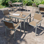 Olio Designs Series Ivy Patio Arm Chair, Mocha/Silver