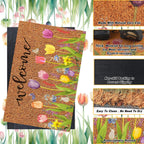 Ceenna Spring Welcome Doormat Indoor Spring Door Mat Coir Flowers Butterfly Mat Non Slip Front Porch Rugs For Home Entrance Deco
