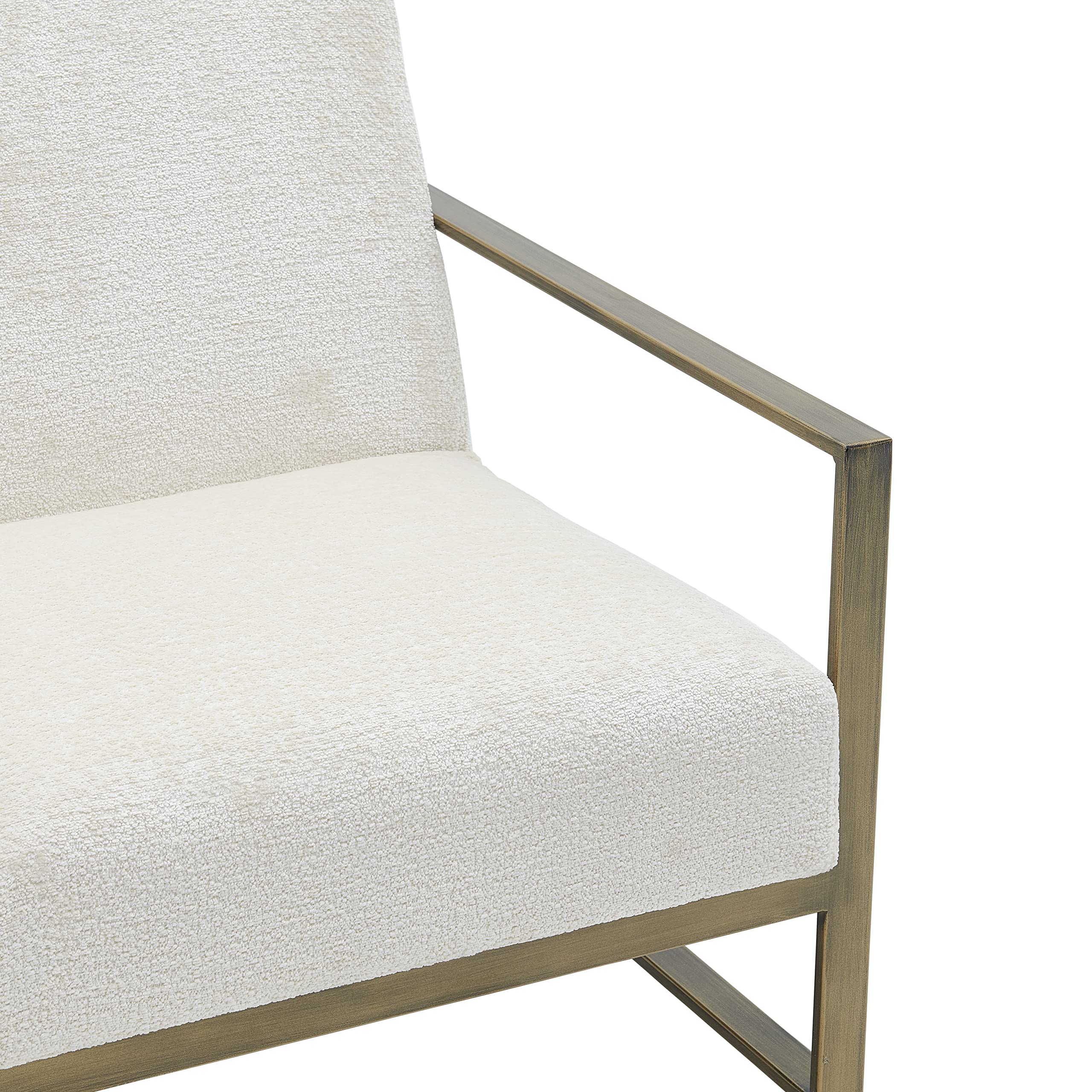 Npd Furniture And More Francis Fabric Arm Accent Chair, Cream