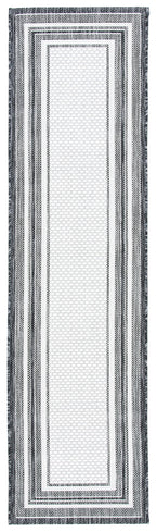 Safavieh Courtyard Collection 2'3' X 8' Ivory / Black Cy8475 Indoor/ Outdoor Waterproof Easy Cleaning Patio Backyard Mudroom Ru