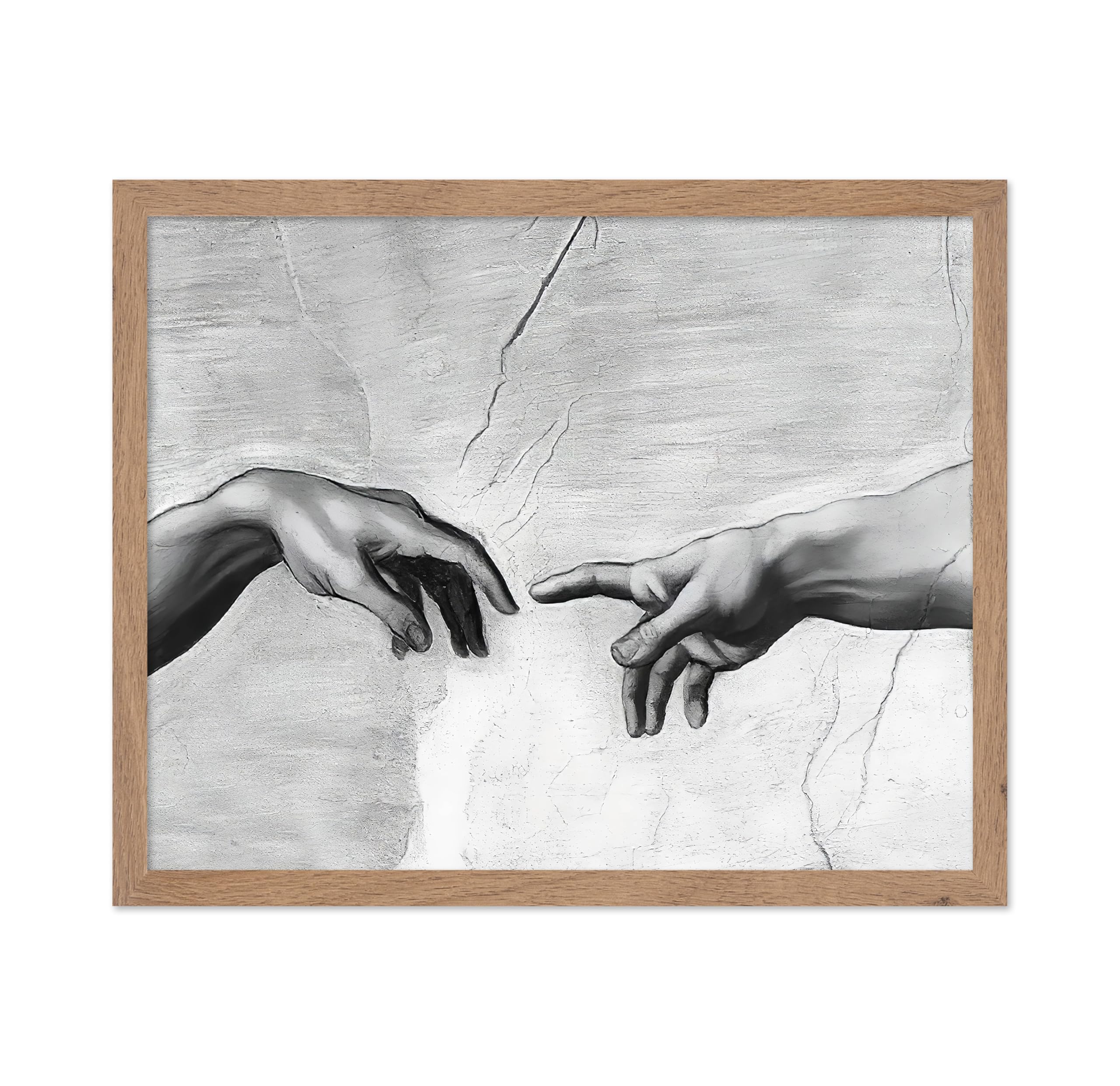 Poster Master Vintage Michelangelo Poster - Retro Renaissance Print - Gift for Religious, Friend - Creation of Adam, Hand of God