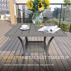 Vicllax Small Square Outdoor Patio Table, All Weather Metal Outdoor Dining Table For Lawn Garden, 27.5'X 27.5' Patio Bisto Table For Outside, Grey