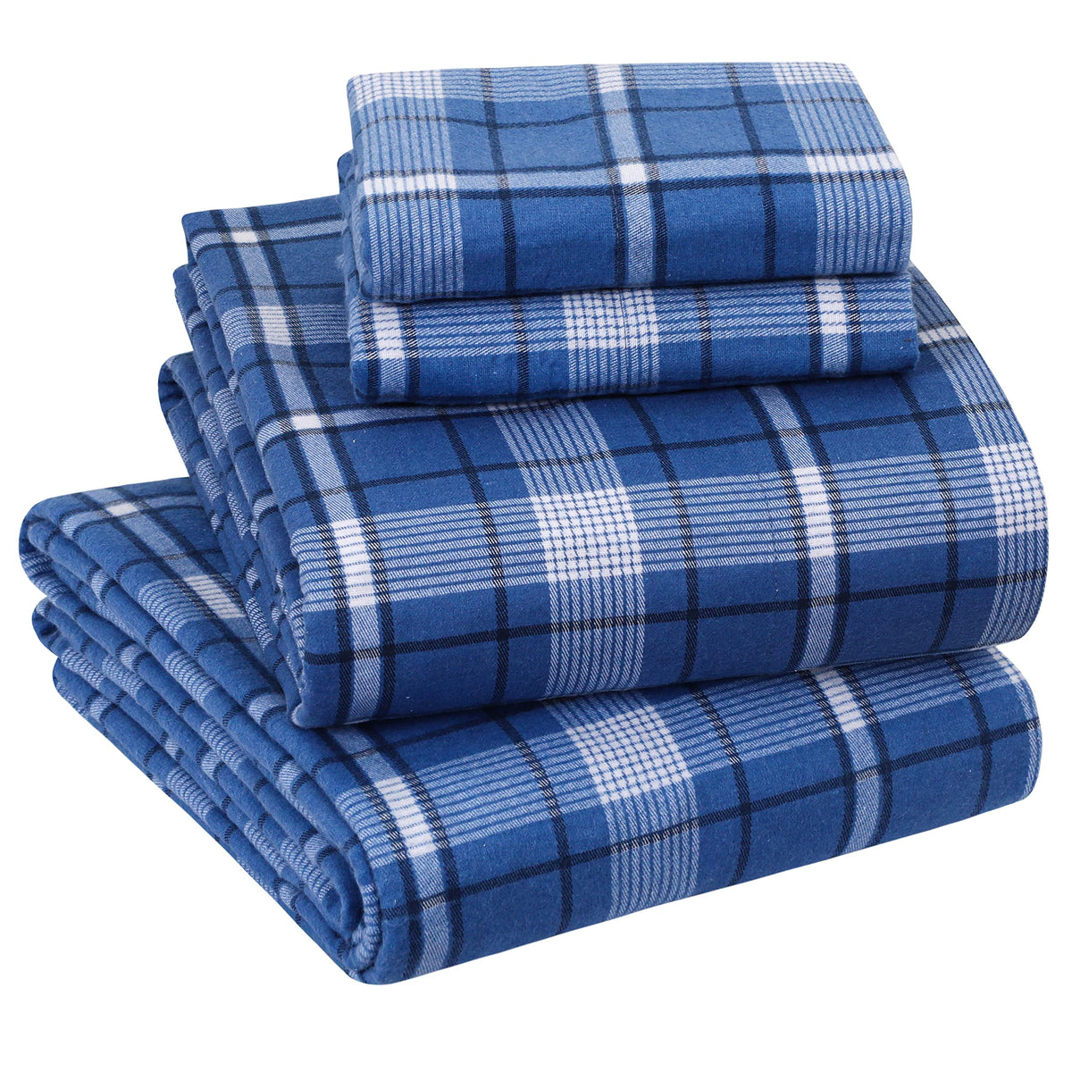 Sleepdown 100% Cotton Flannel Sheets - Super Soft Heavyweight, Double Brushed, Anti-Pill Flannel Bed Sheets - Cal King Sheets De