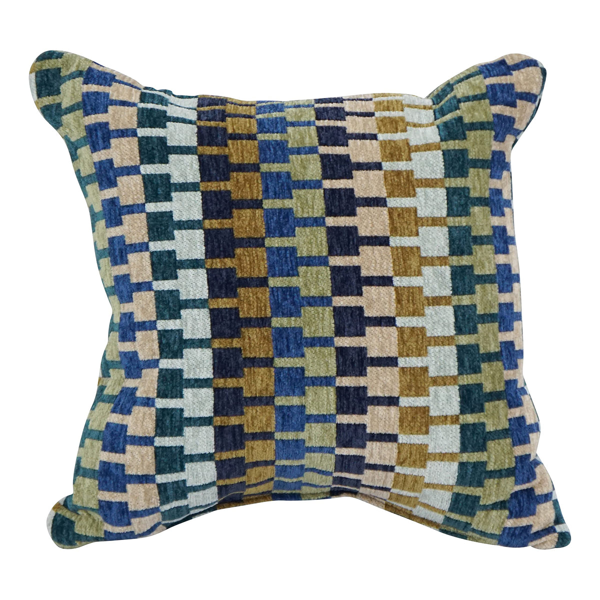 Blazing Needles Square Polyester Jacquard Throw Pillow, 17&quot;, Legion Aegean