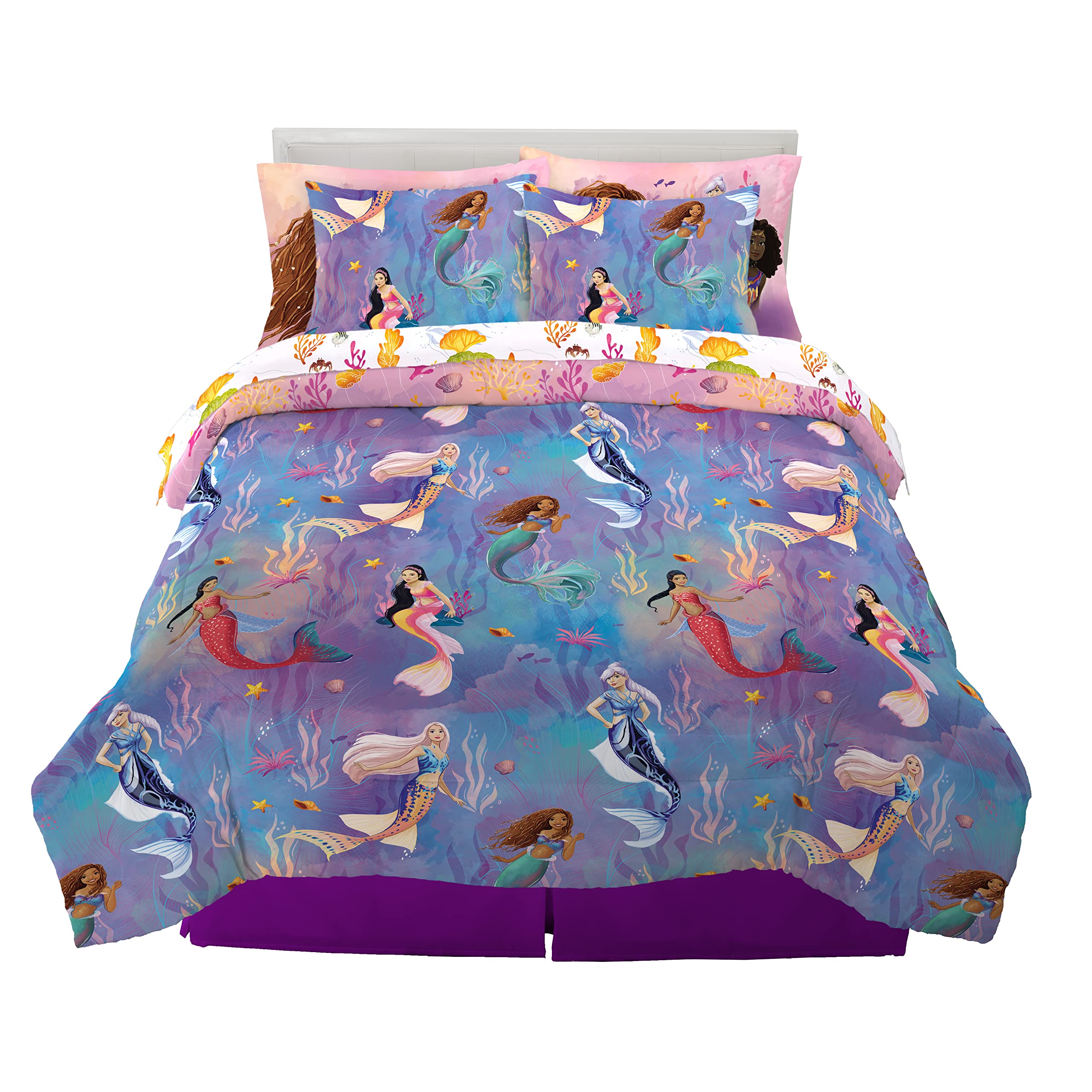 Franco Disney Princess Ariel The Little Mermaid Live Action Movie Ariel Kids Bedding Super Soft Comforter And Sheet Set With Sha