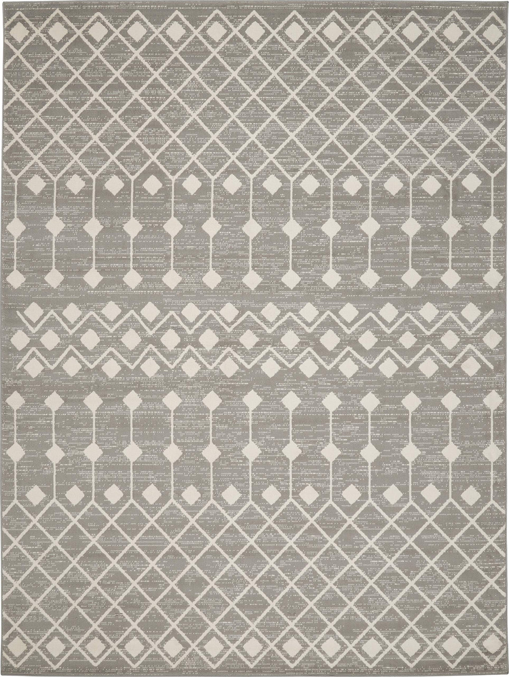 Nourison Grafix Moroccan Grey 7'10' X 9'10' Area Rug, Easy Cleaning, Non Shedding, Bed Room, Living Room, Dining Room, Kitchen