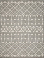 Nourison Grafix Moroccan Grey 7'10' X 9'10' Area Rug, Easy Cleaning, Non Shedding, Bed Room, Living Room, Dining Room, Kitchen