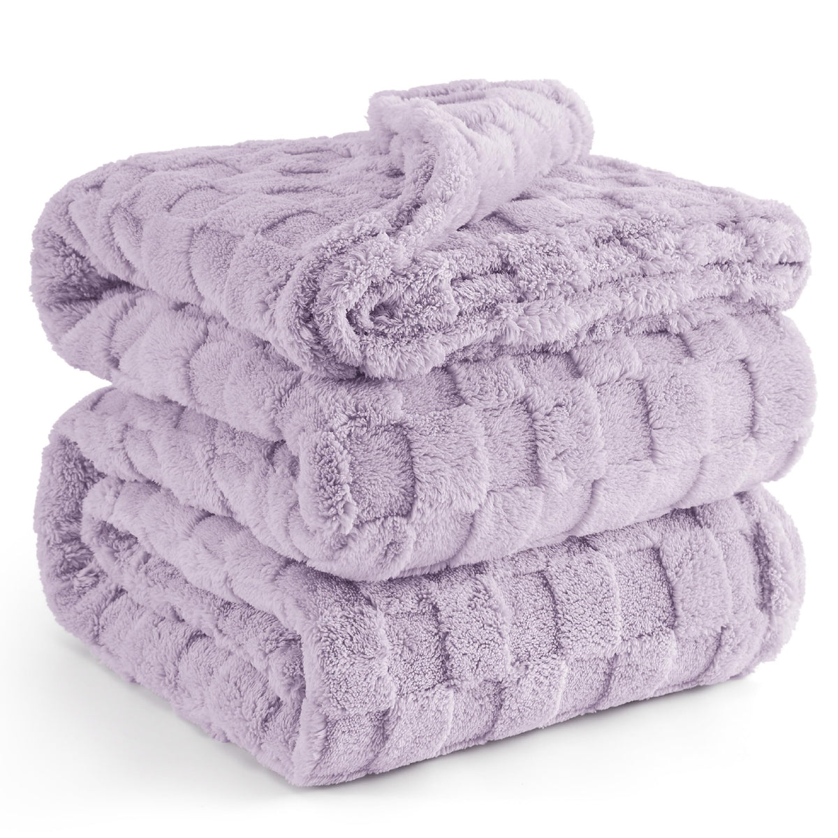 Bedsure Lavender Fog Fleece Blanket For Couch - Super Soft Cozy King Blankets For Women, Cute Small Blanket For Girls, 108X90 In