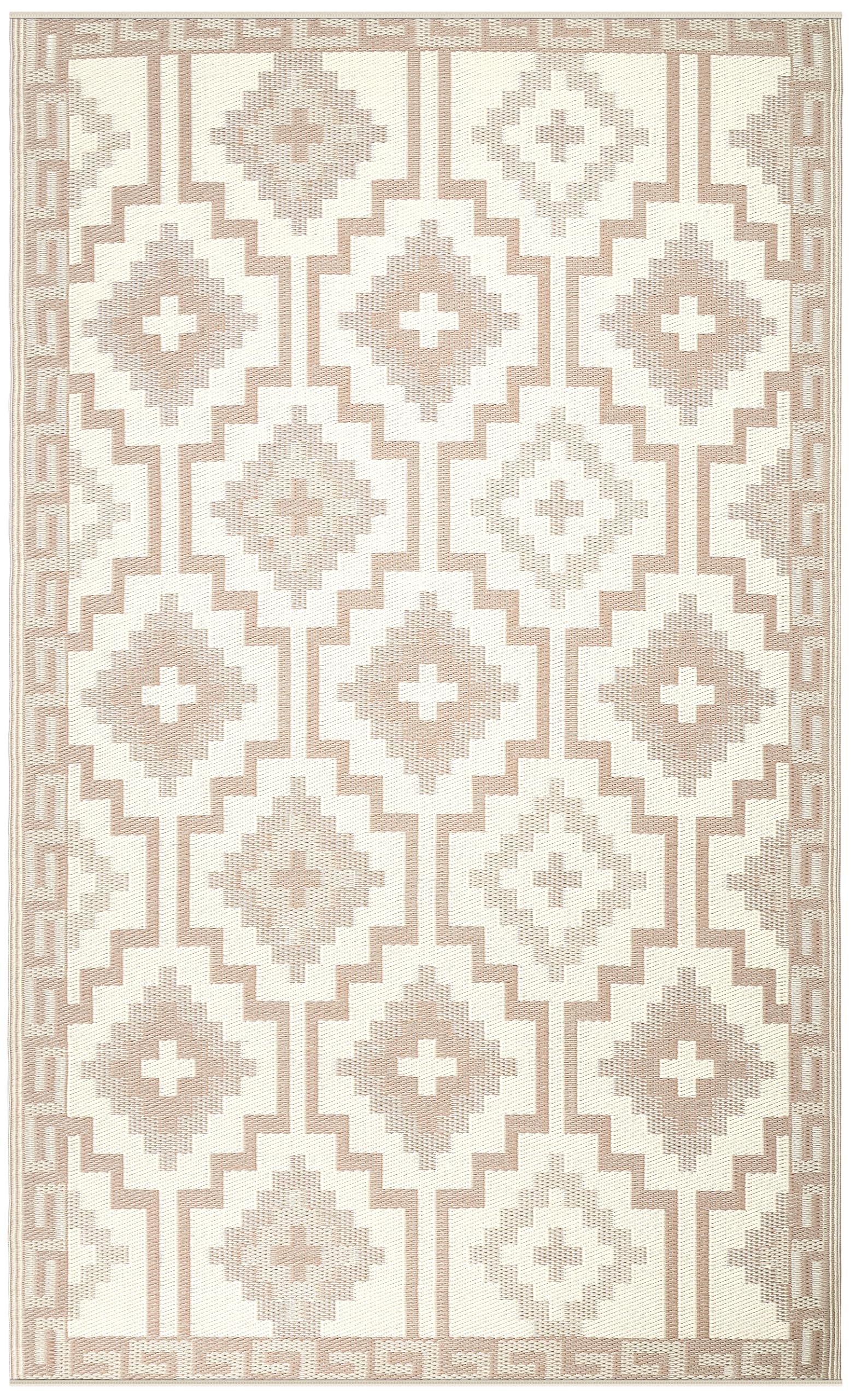 Fab Habitat Boho Vintage Tribal Outdoor Rug - Waterproof, Crease-Free Fade Resistant, Reversible - Recycled Plastic - Patio Porc