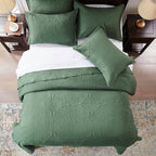 Anluoer Quilt Queen Size Bedding Set-Olive Green Embossed, Bedspreads-Lightweight Summer Soft Microfiber Bedspread, Bed Coverlet