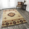Rizzy Home Alora Decor Ryder 3' X 5' Tribal Khaki/Brown/Burgundy/Sage Hand-Tufted Area Rug