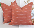 20 X20 Inches Woven Striped Cotton Pillow Covers Terracotta / Patterned Contemporary Luxury Cushion Covers Burnt Orange / Simple