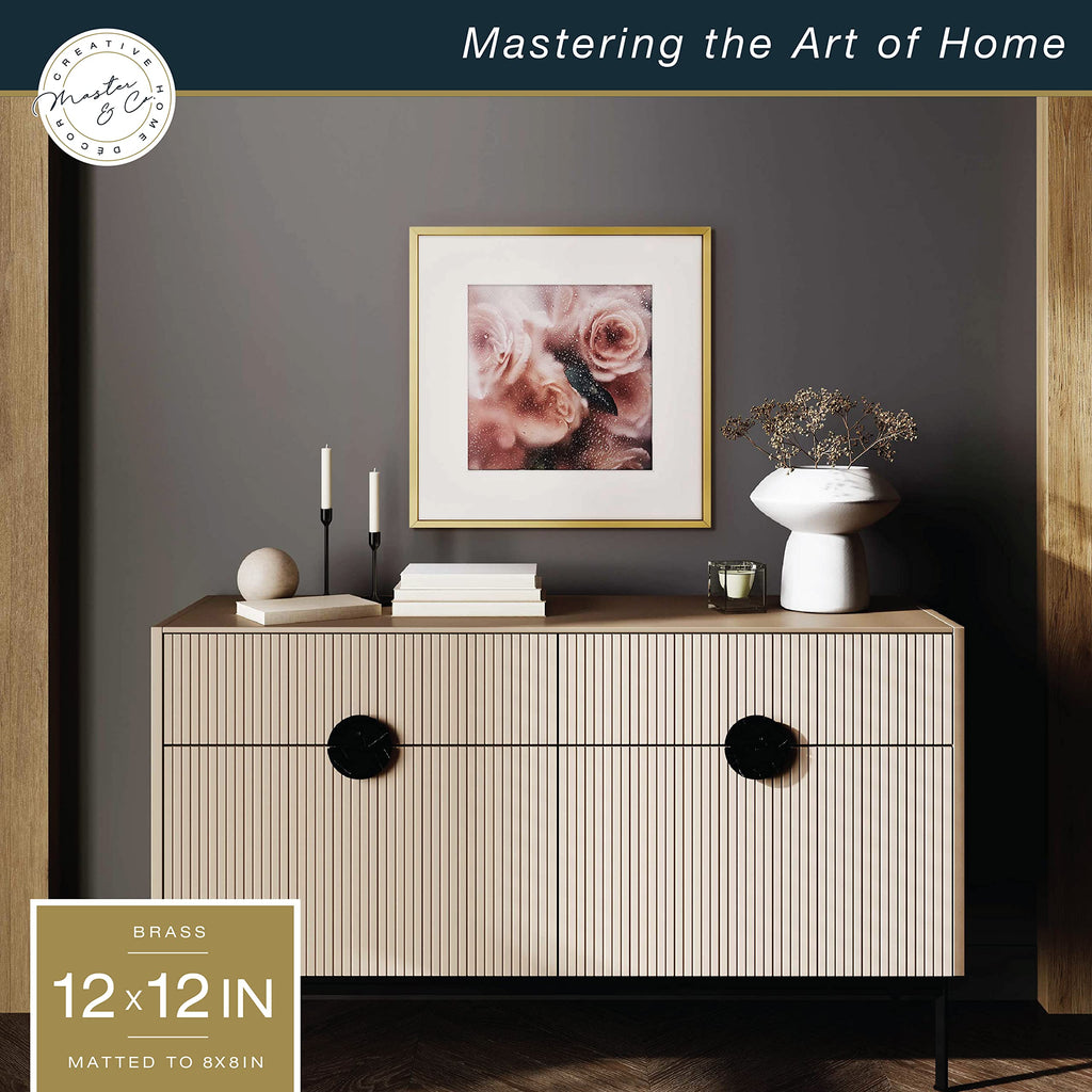Mcs Master & Co. Foundry Metal Gallery Wall Frame, Brass, 12 X 12 In Matted To 8 X 8 In