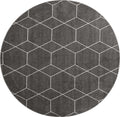 Unique Loom Trellis Frieze Collection Area Rug - Geometric (8 Round, Dark Gray/ Ivory)