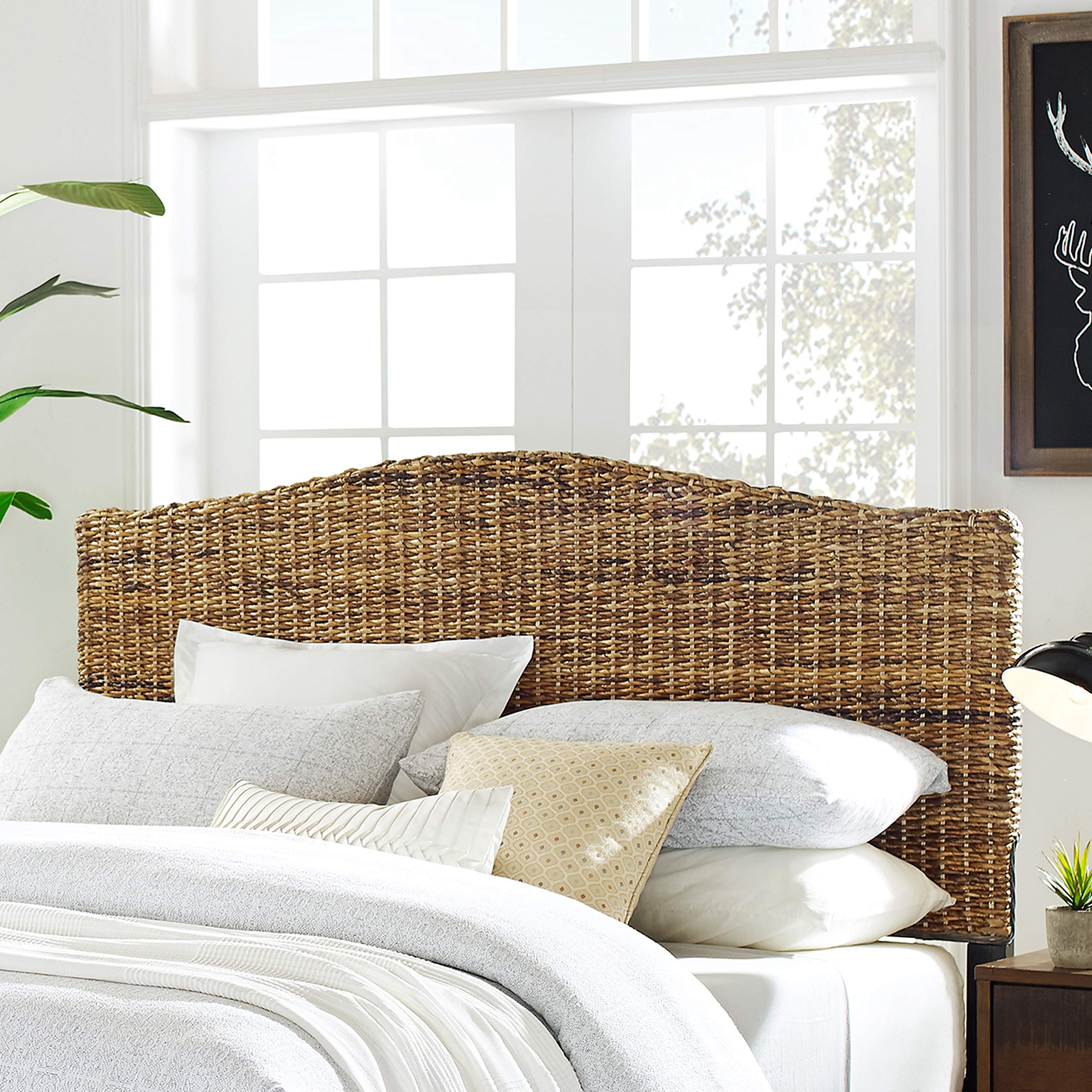 Crosley Furniture Serena Handwoven Natural Fiber Rattan Bed Headboard - Thumbnail 4