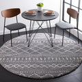 Safavieh Arizona Shag Collection Area Rug - 32 Round, Grey & Ivory, Moroccan Design, Non-Shedding & Easy Care, 1.6-inch Thick I