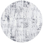 Safavieh Amelia Collection Area Rug - 3' Round, Ivory & Grey, Modern Abstract Design, Non-Shedding & Easy Care, Ideal For High T